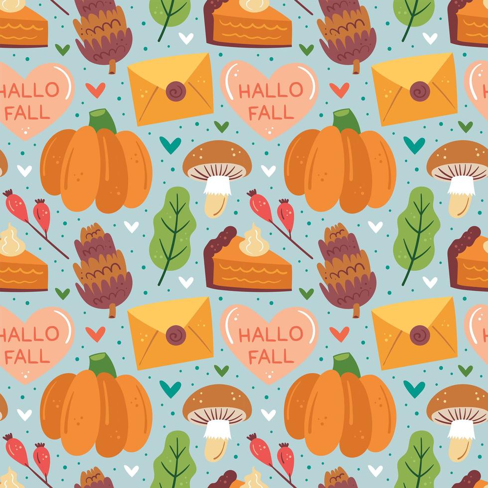 Autumn elements seamless pattern vector