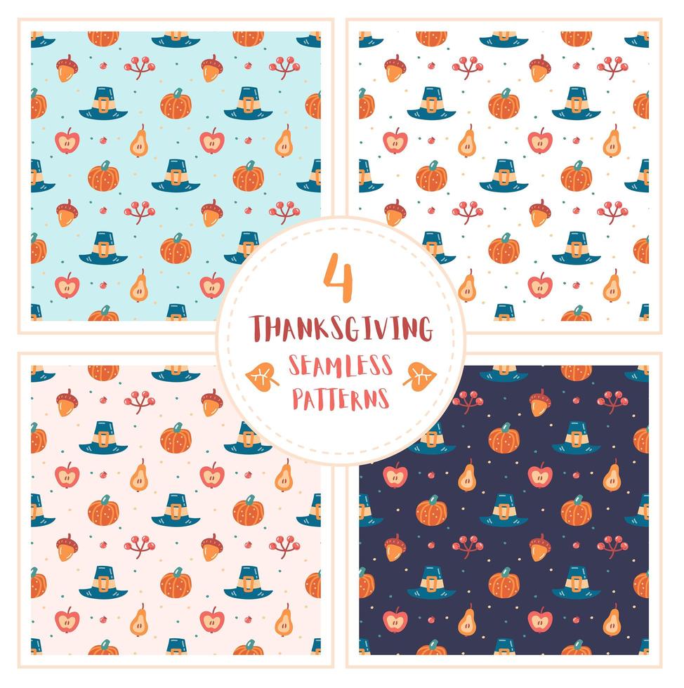 Thanksgiving element hand drawn seamless pattern vector