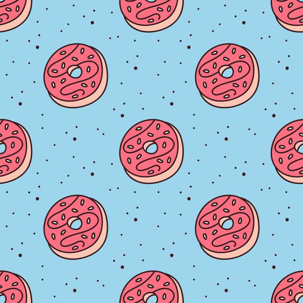 Donuts seamless pattern vector