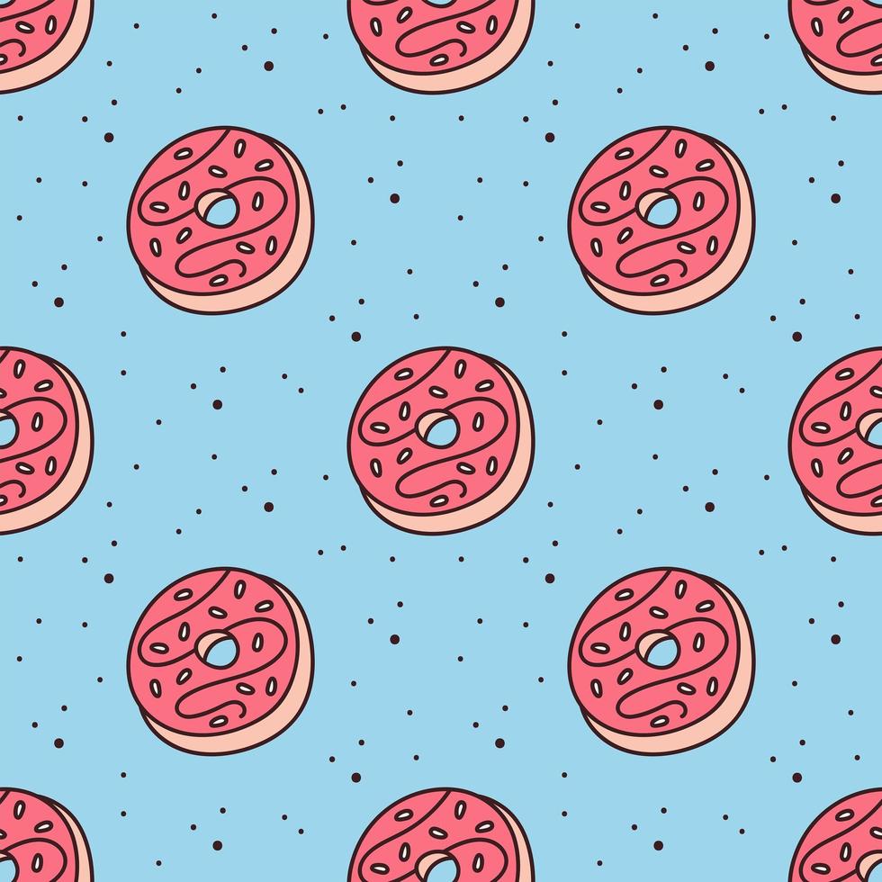 Donuts seamless pattern vector