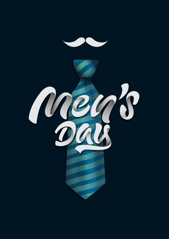 Men's day design with tie and mustache vector