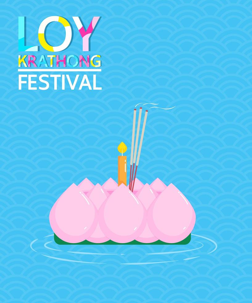 diseño del festival loy krathong vector