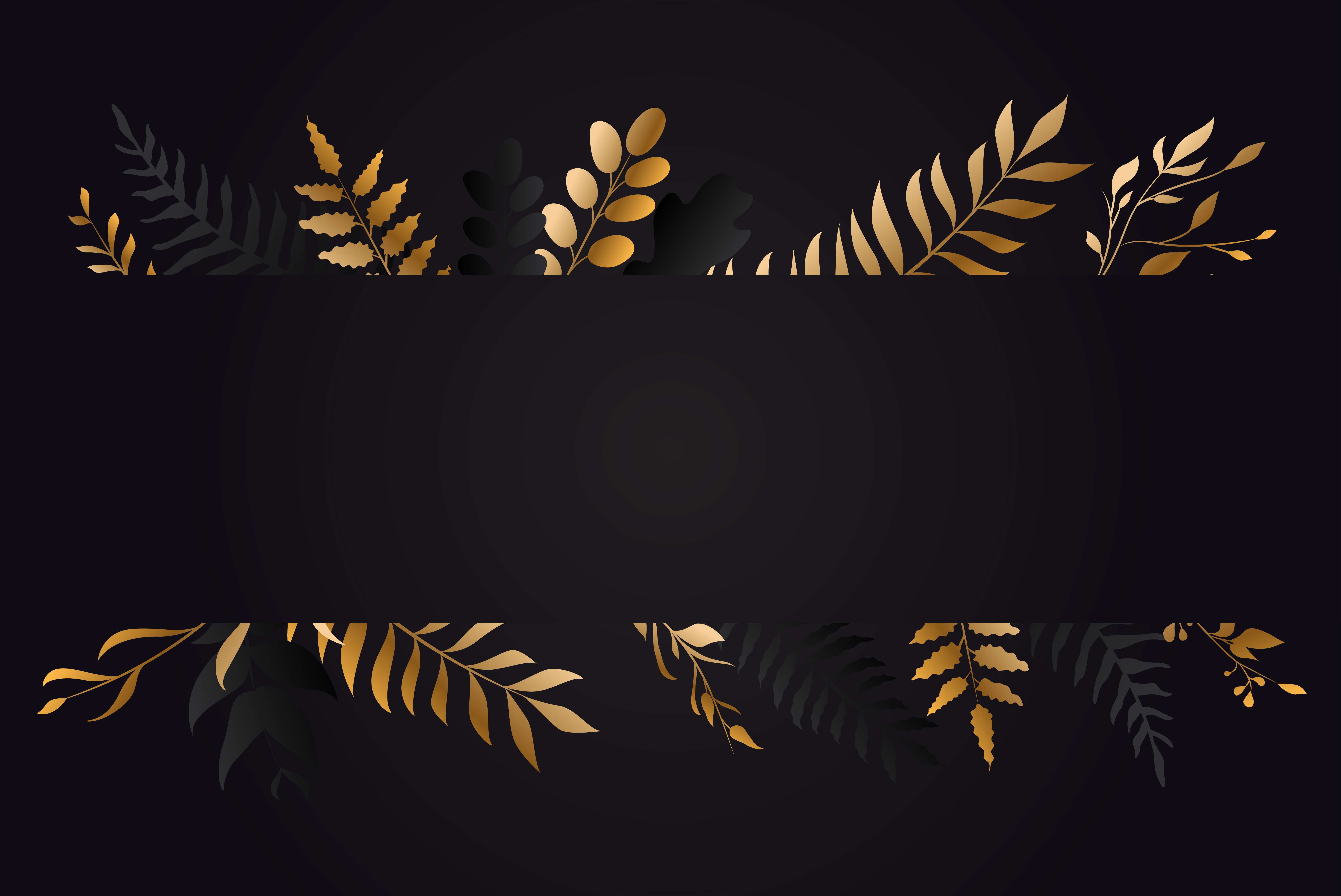 Gold and black leaf banner 1313709 Vector Art at Vecteezy