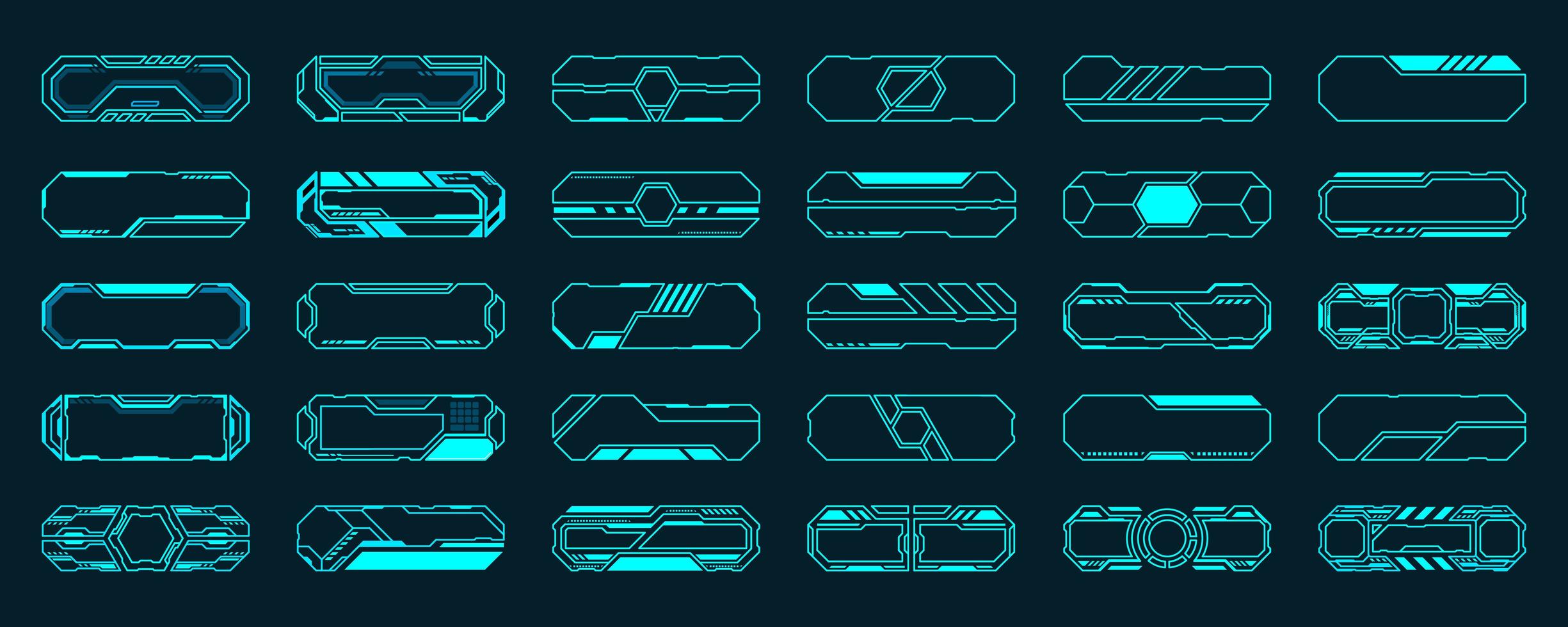 30 conjunto de marcos de interfaz futurista hud vector