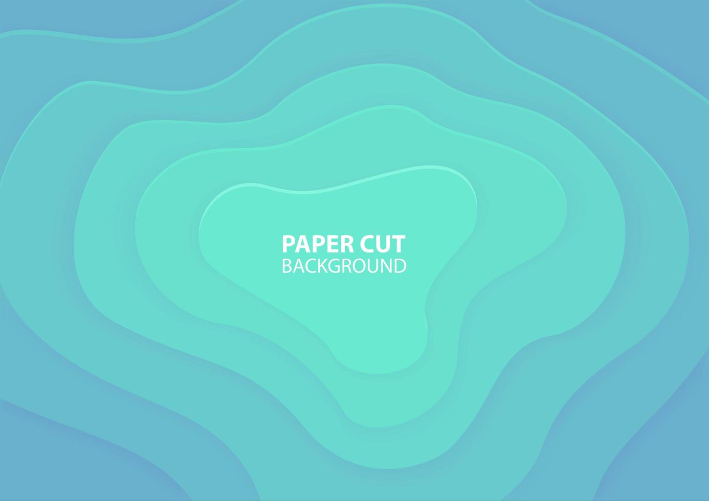 Gradient blue layered paper cut design vector