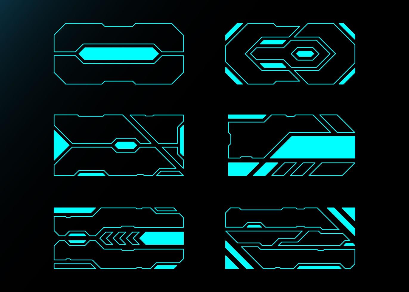 Technology future interface hud frames vector