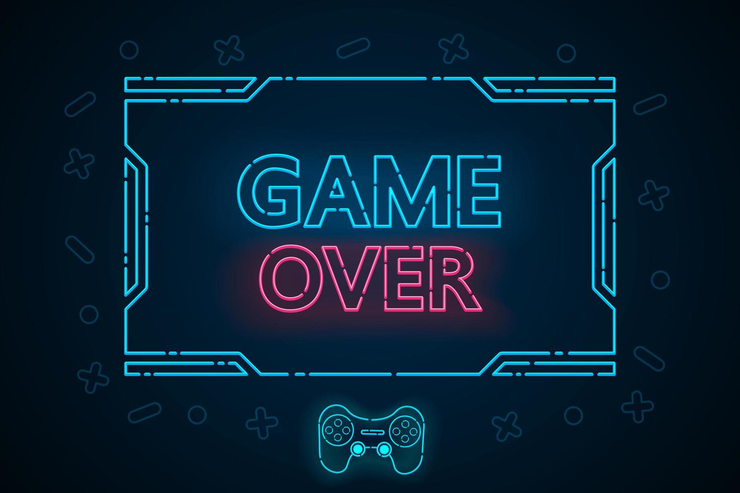 Game over technology interface hud vector