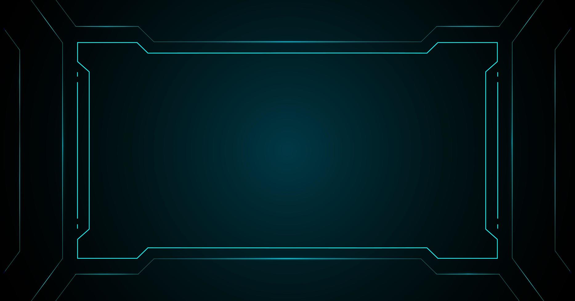 Blue square frame technology futuristic interface hud vector