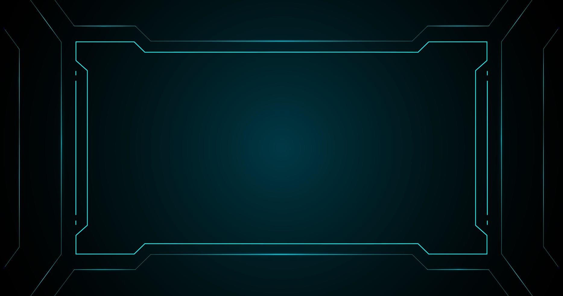 Blue square frame technology futuristic interface hud vector