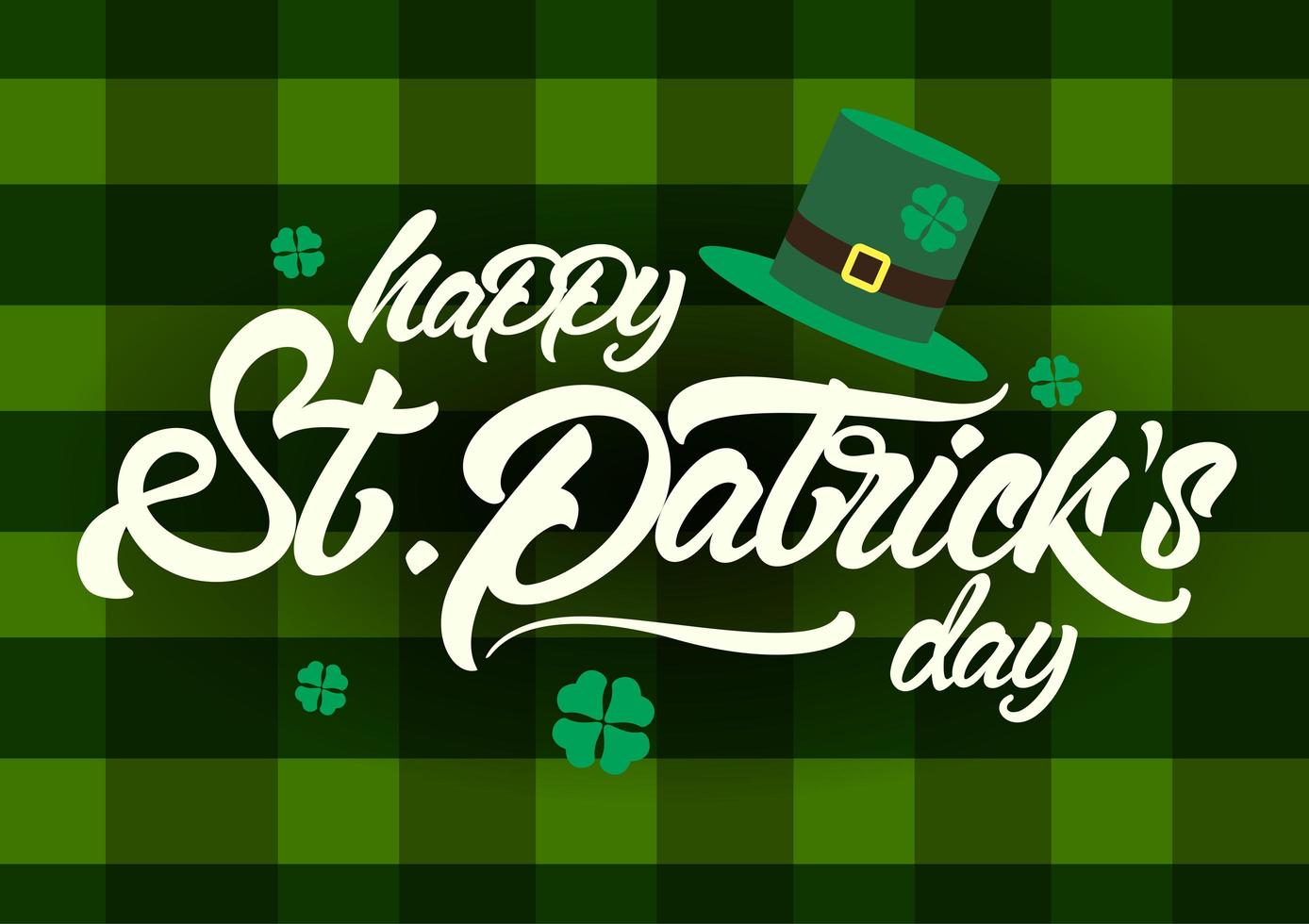 celebración del día de san patricio diseño a cuadros vector