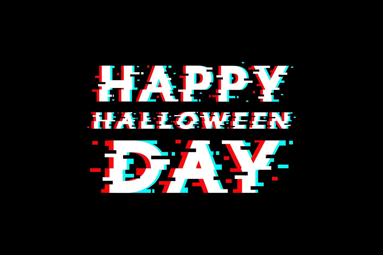Happy halloween day glitch typography design vector