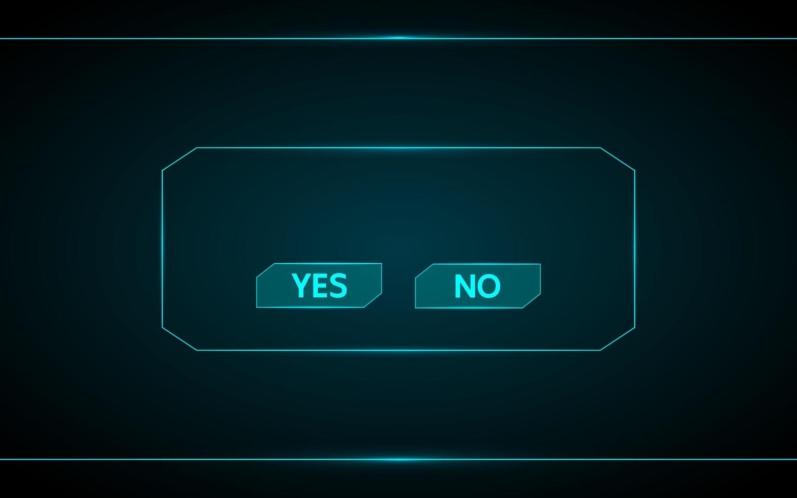 Yes and no futuristic game button vector