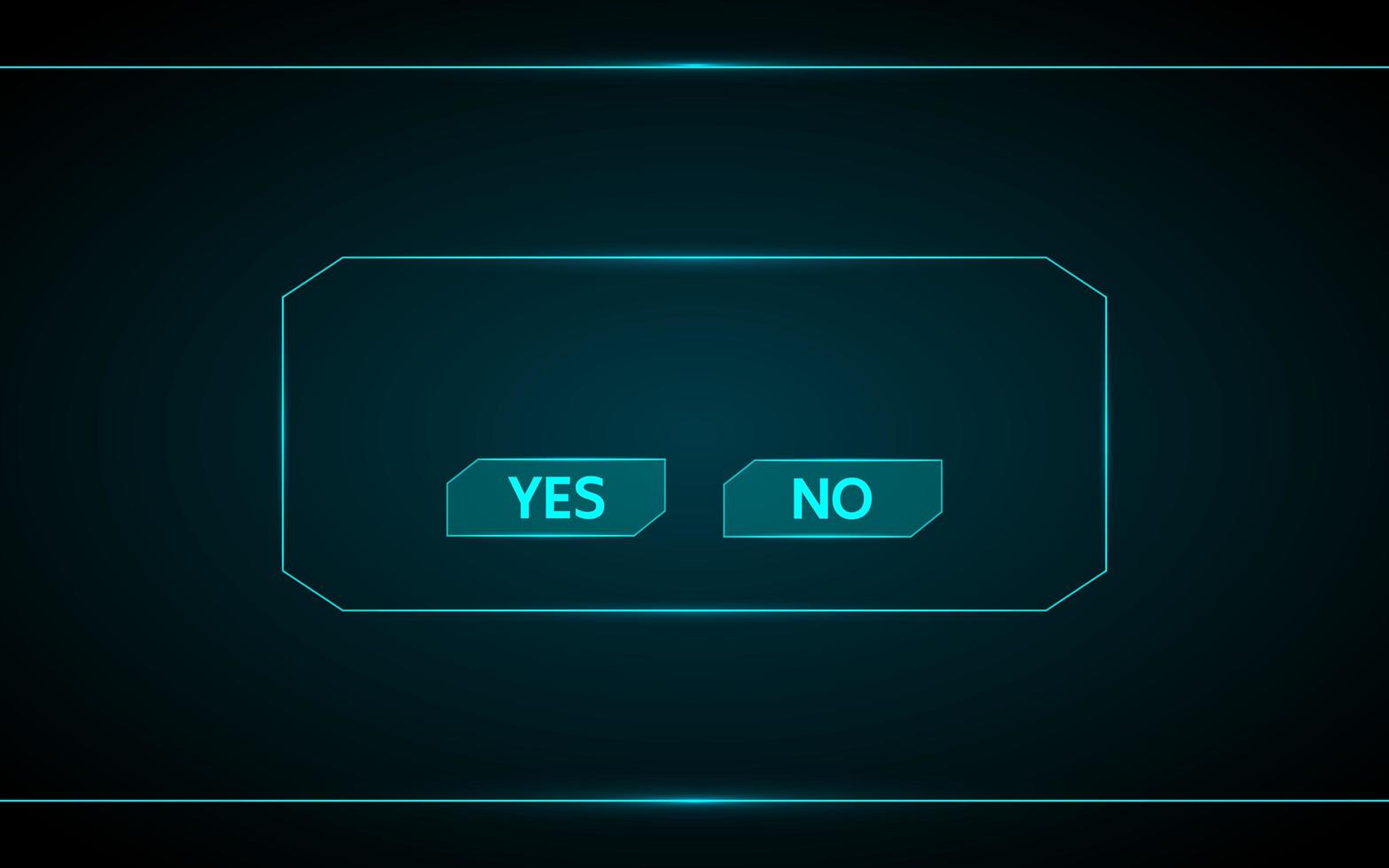 Yes and no futuristic game button vector