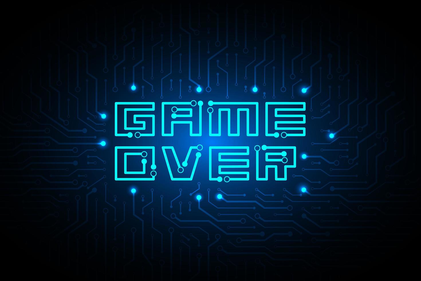 Circuit game over on technology design vector