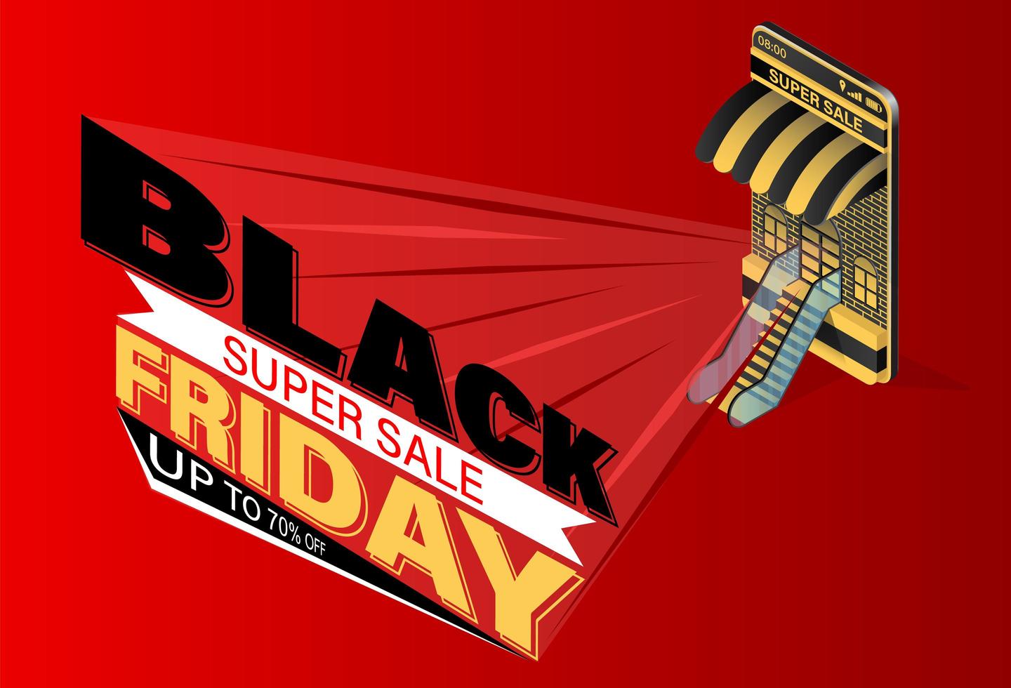 Black Friday Mobile Sale Concept vector