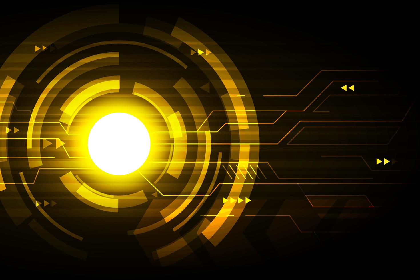 Golden abstract technology futuristic design vector