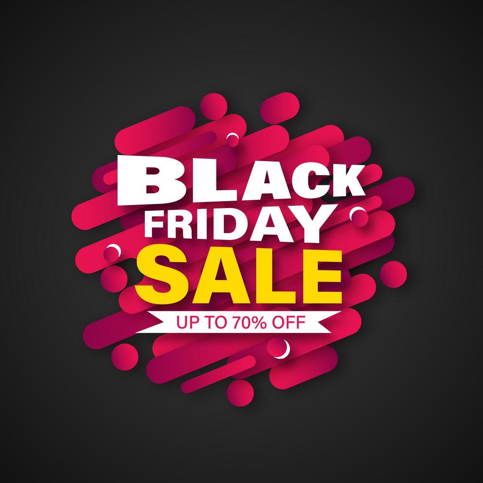 Black Friday Banner with Round Geometric Shapes vector