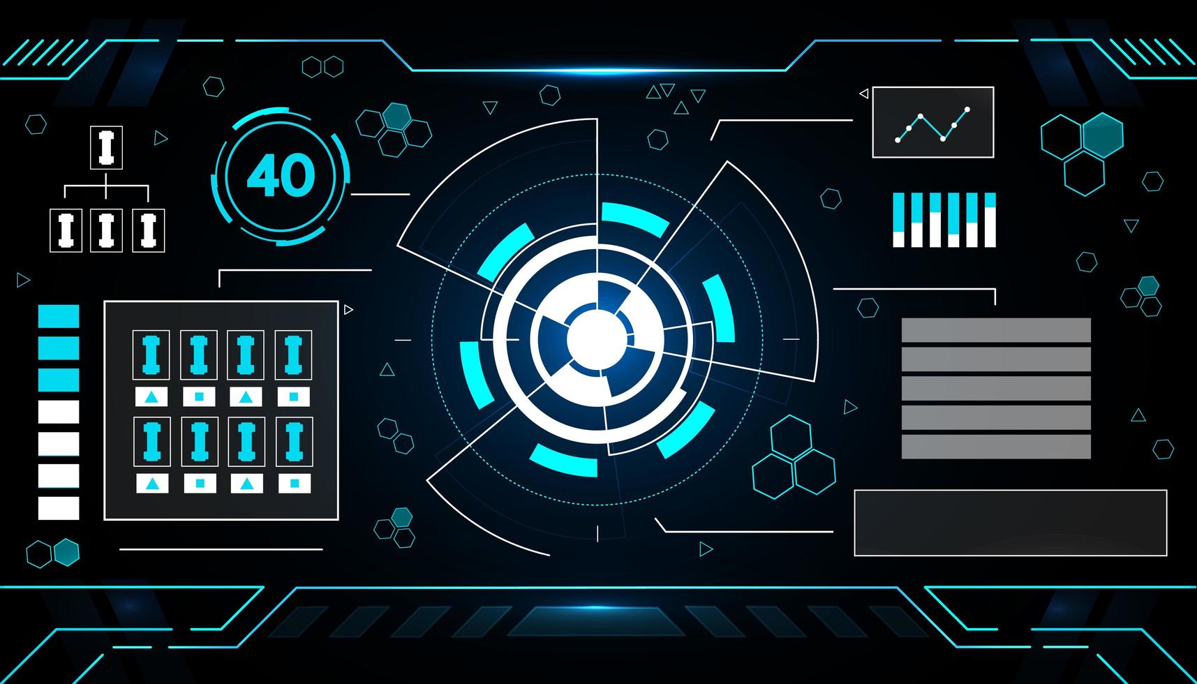 Futuristic interface technology design vector