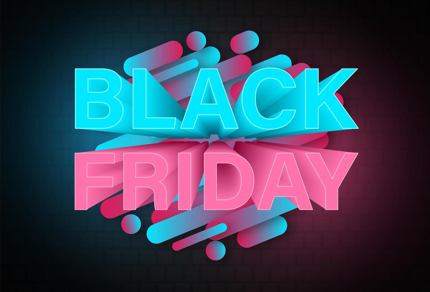 Black Friday neon banner design template vector