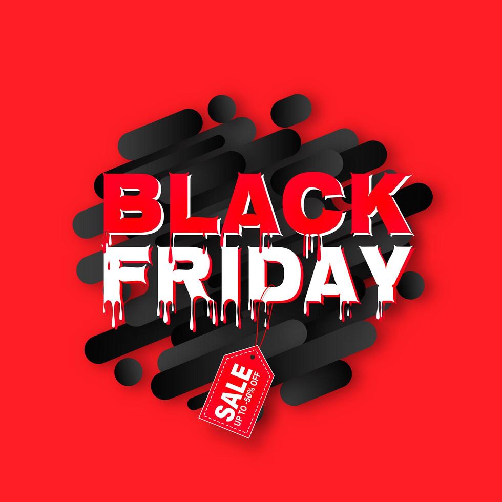 Black Friday Dripping Letters on Geometric Shapes Banner vector