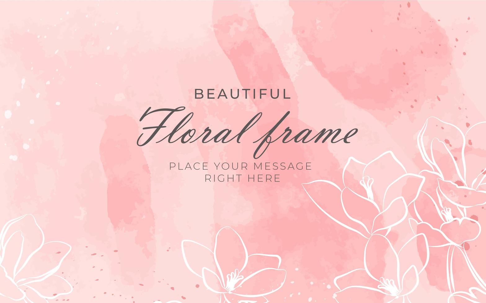 Floral Frame on Watercolor Texture vector