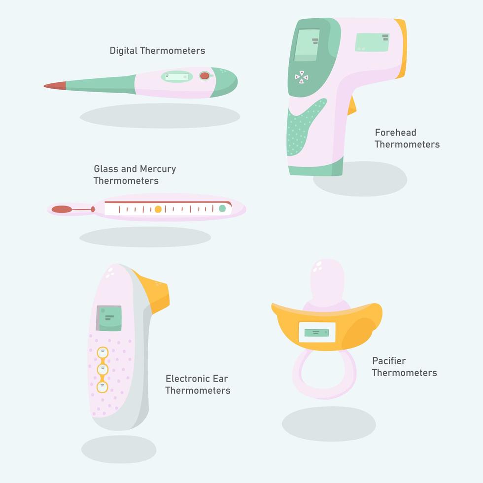 Thermometer types collection vector