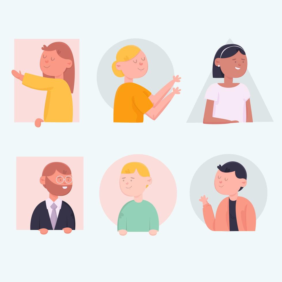 Peeping people set vector