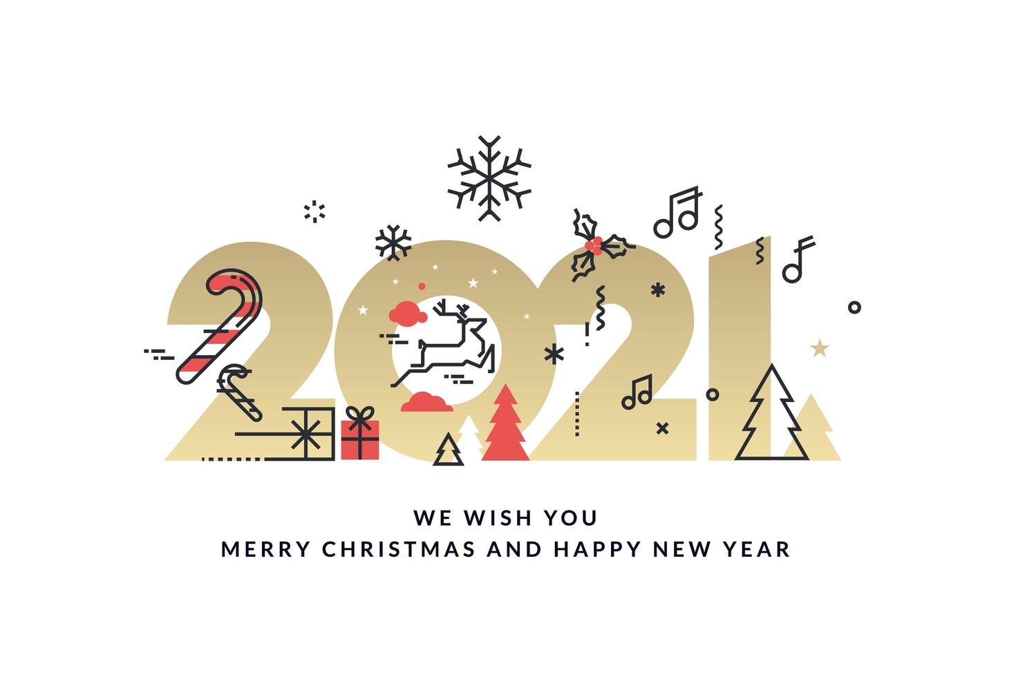 Merry Christmas and Happy New Year 2021 Card 1313992