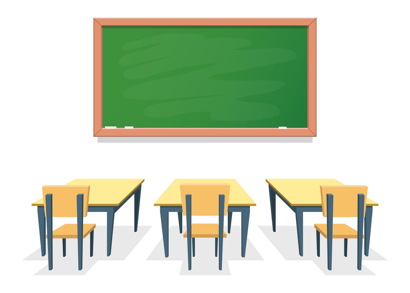 Classroom with desks vector