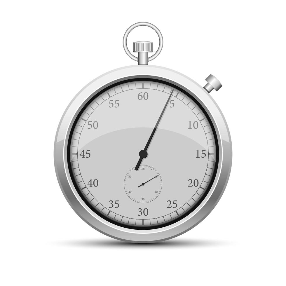 Retro silver stop watch vector