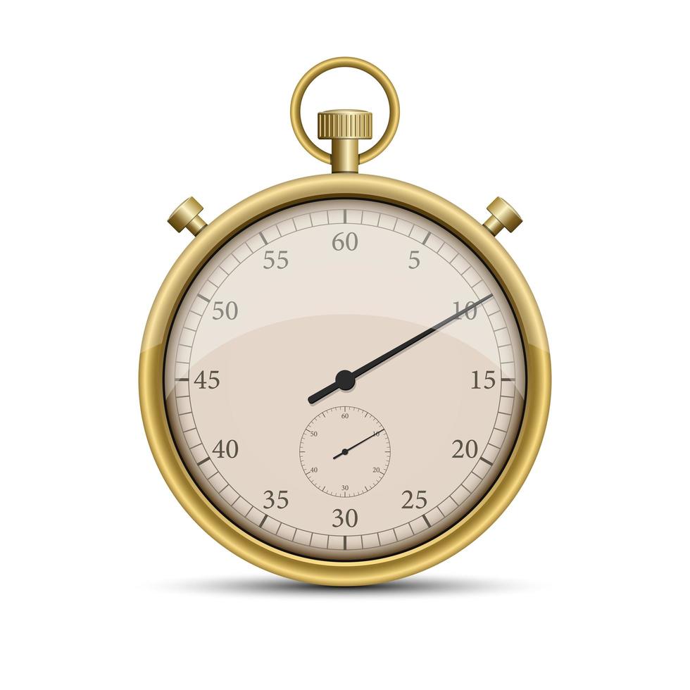 Retro gold stop watch vector