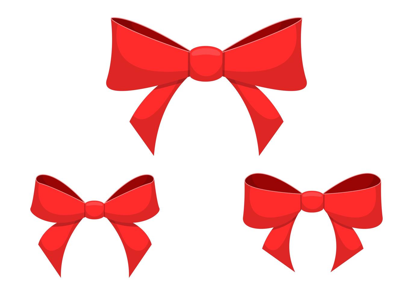 Cartoon red bow set vector