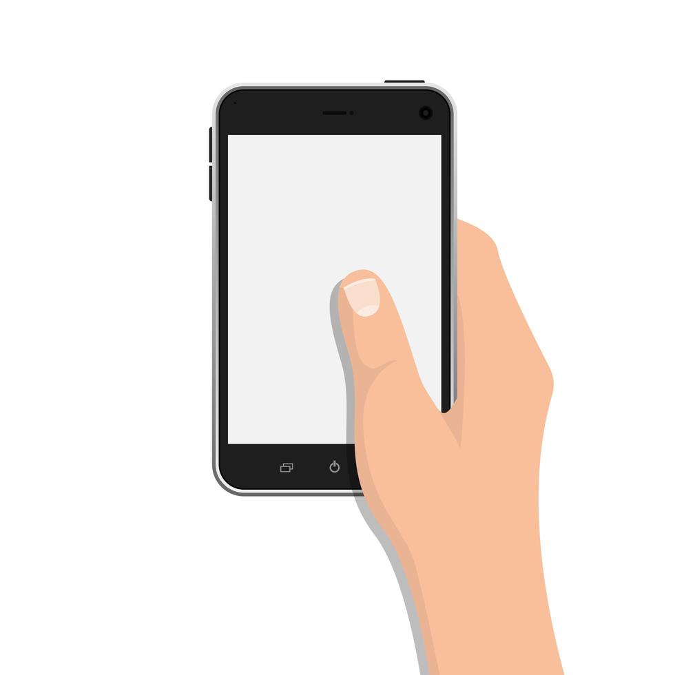 Hand holding phone vector