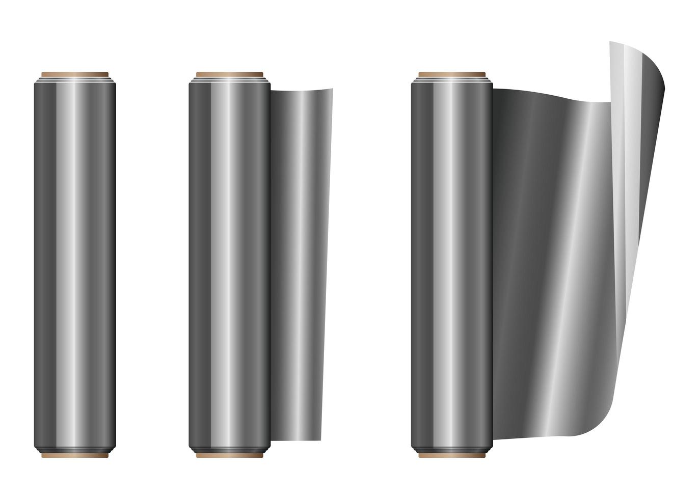 Roll of aluminium foil set vector