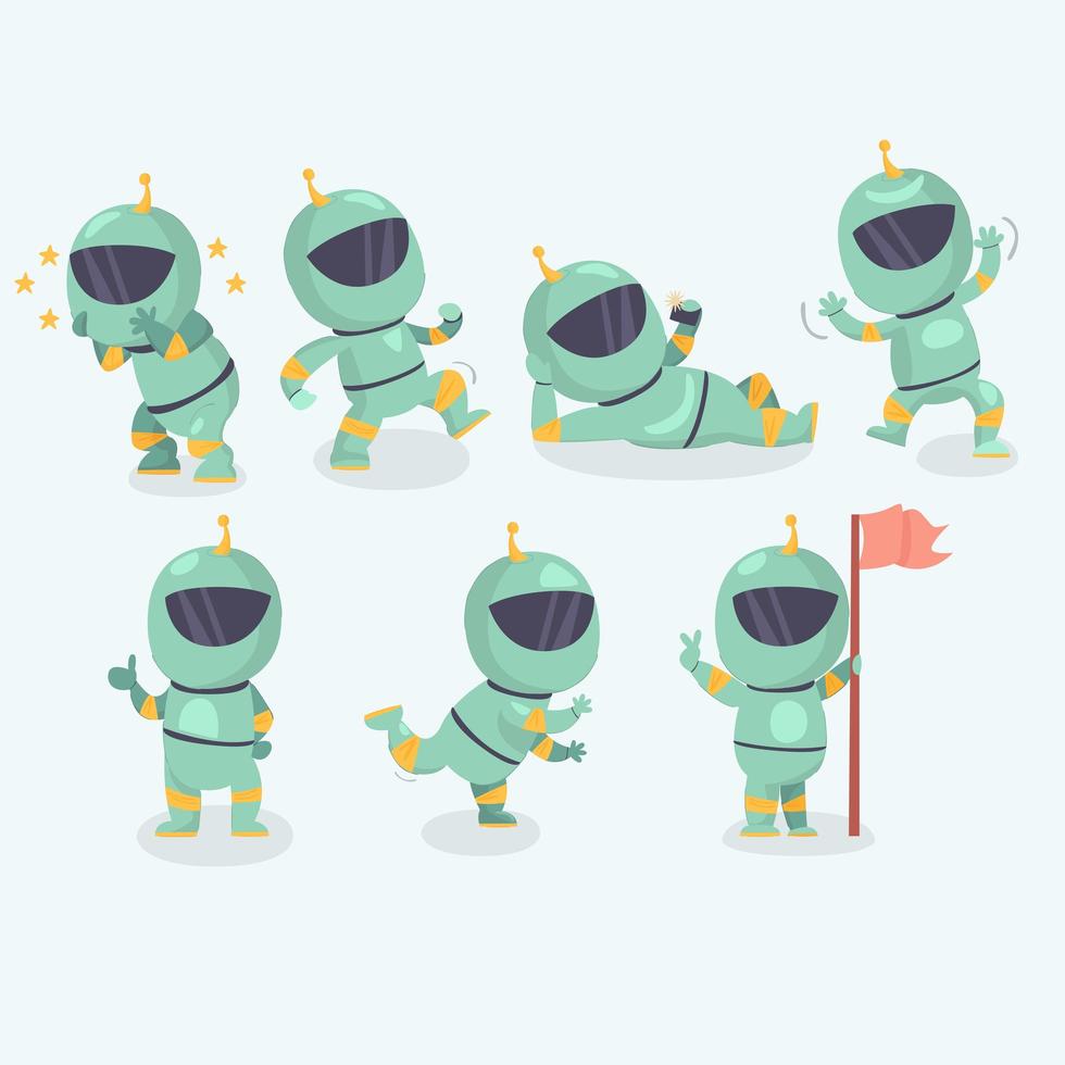 Astronaut characters set vector