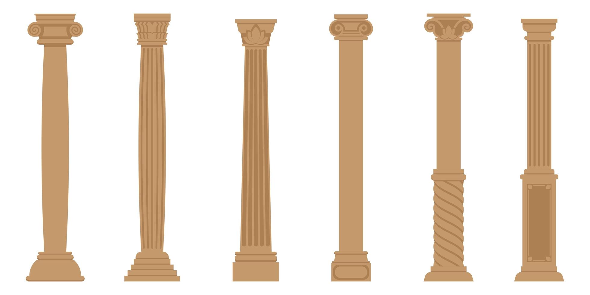 conjunto de columnas antiguas vector