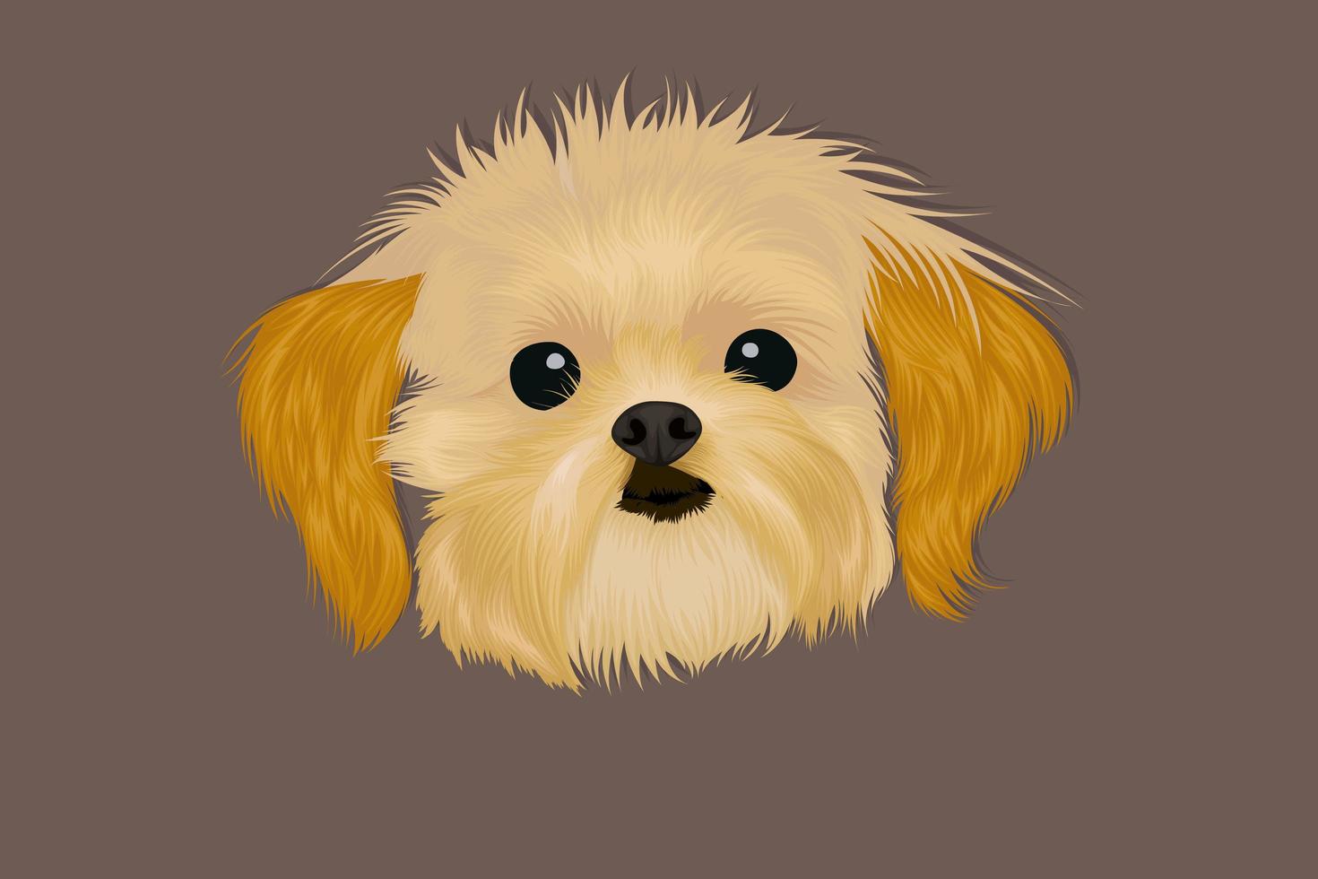 Dog head realistic hand drawing with shadow vector