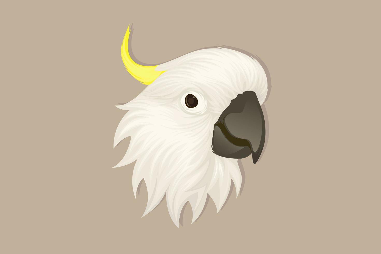 Realistic style crested cockatoo head vector