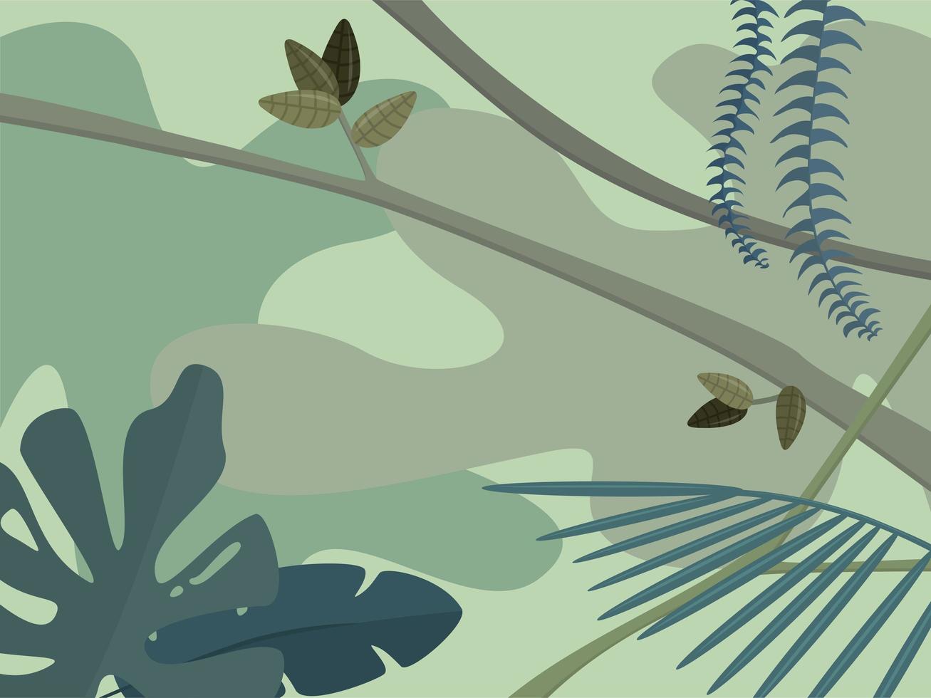 Cartoon style tropical forest landscape vector