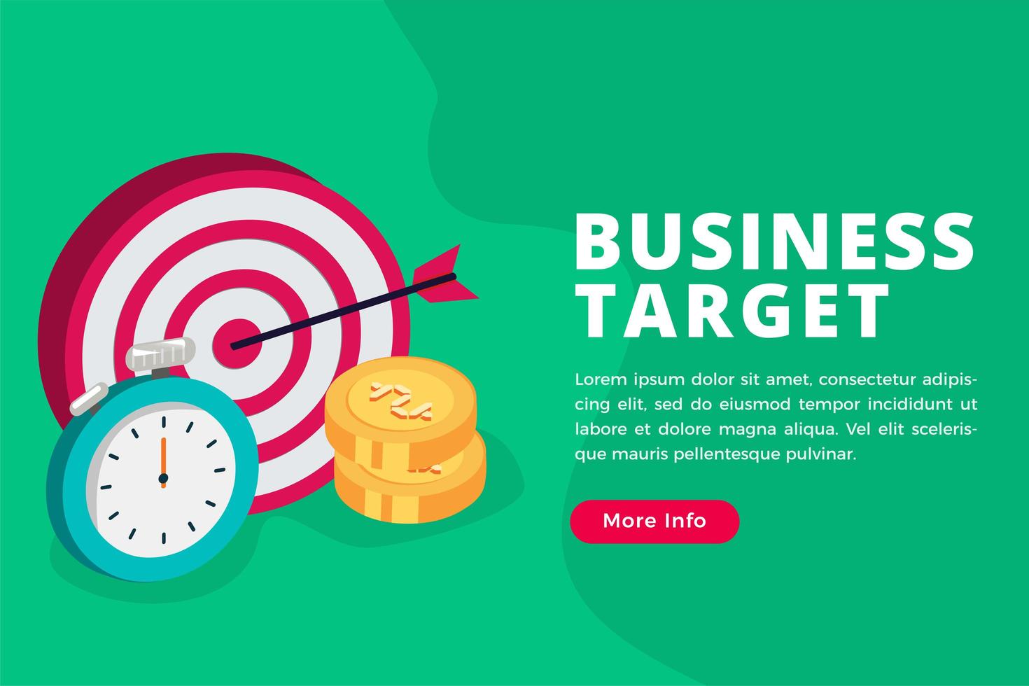 Business target isometric concept vector