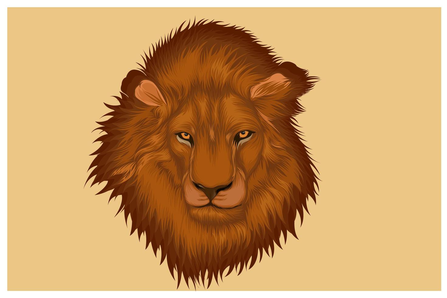 Hand drawing head of a lion vector