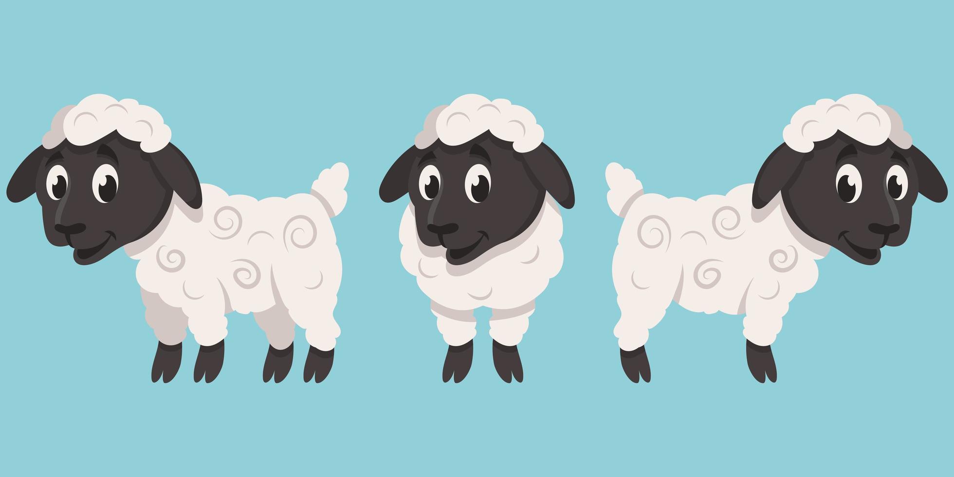 Lamb in different poses vector