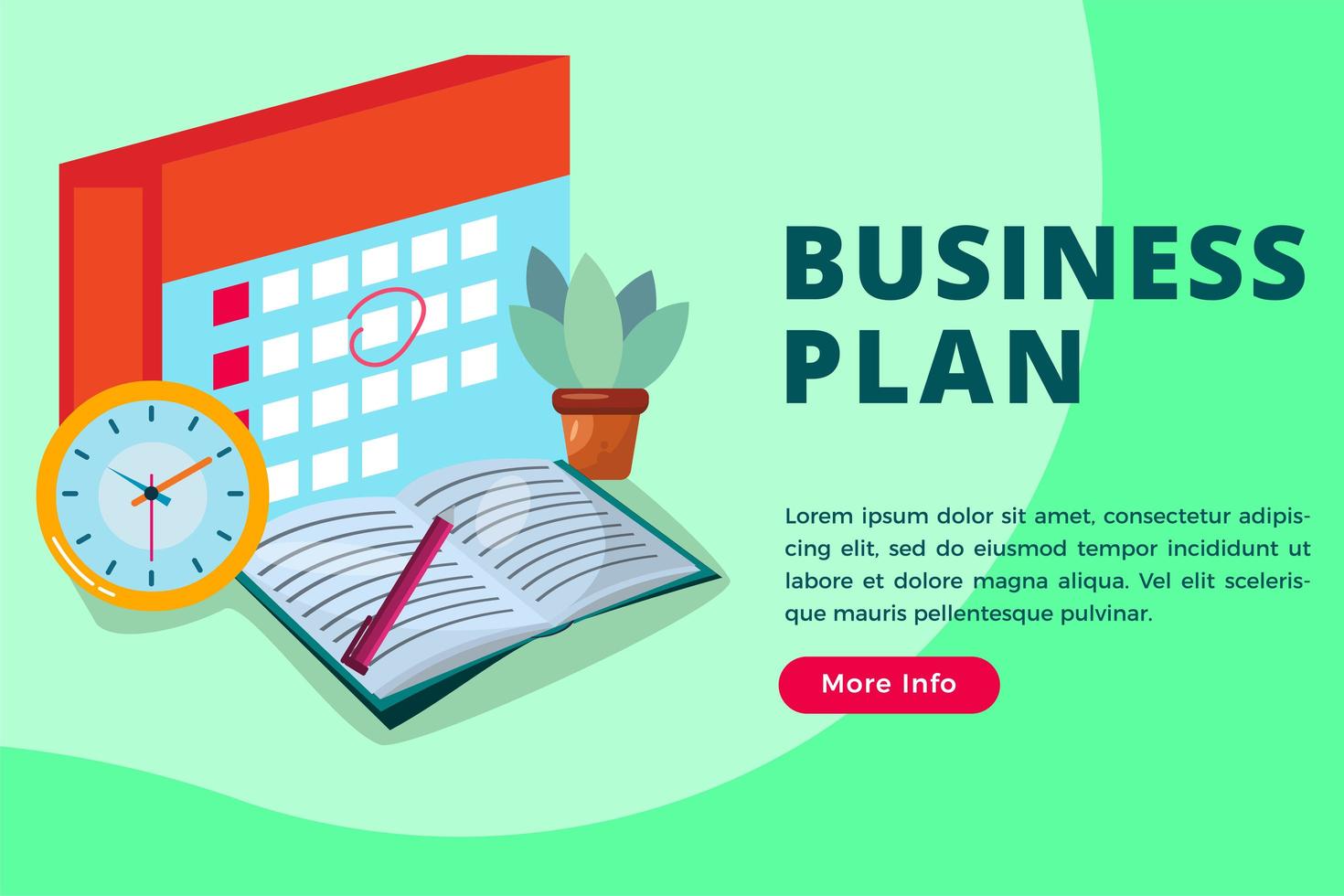 Business plan isometric concept vector