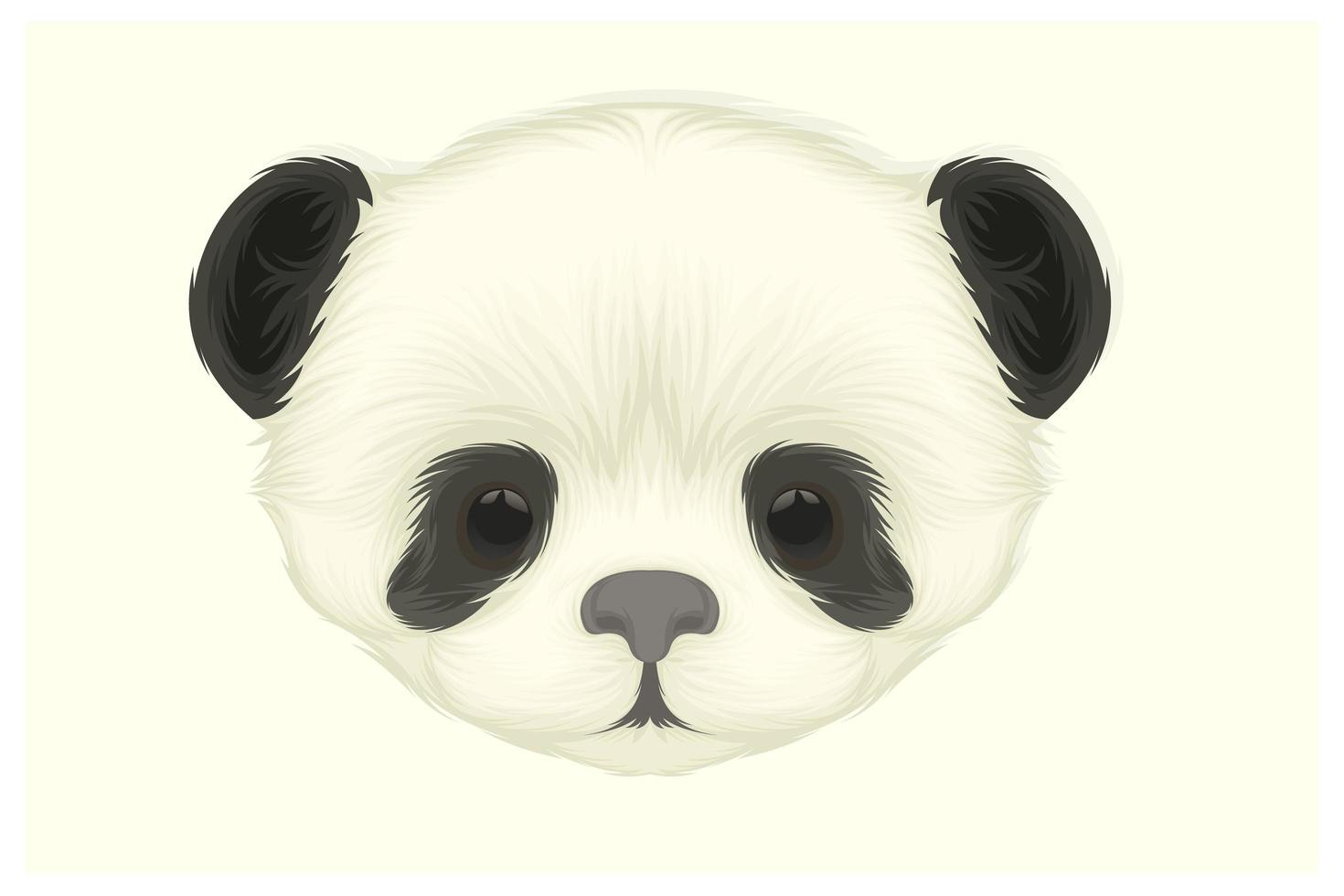 Cute panda head in front view vector
