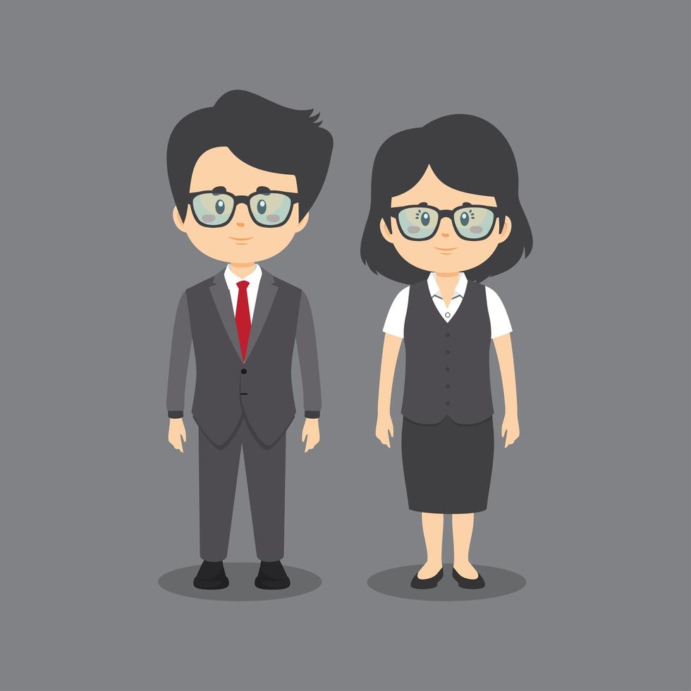 Couple Characters Wearing Business Outfits vector