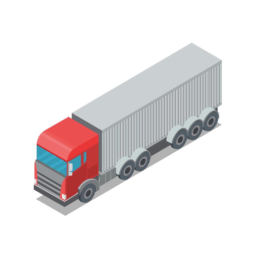 Truck in an isometric view vector