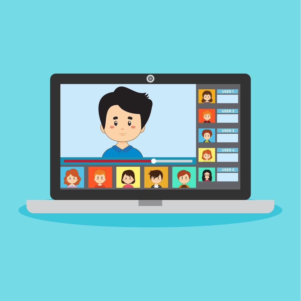 Webinar Design with People on Laptop 1314275 Vector Art at Vecteezy