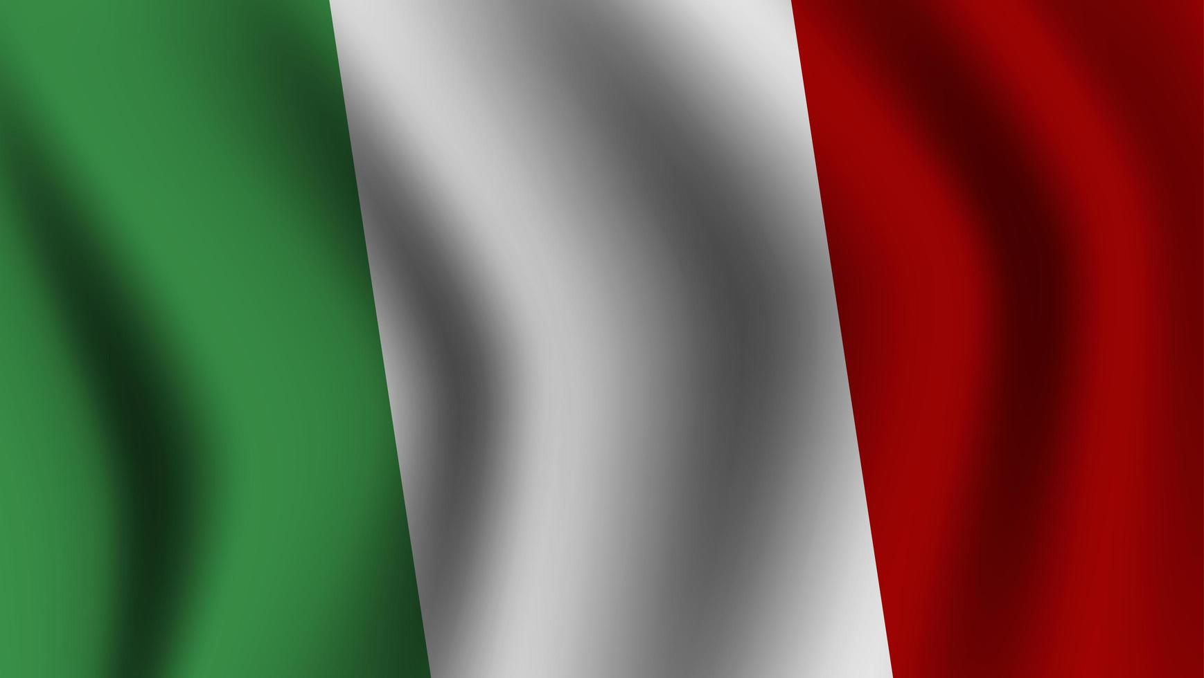 bandera italiana ondeando realista vector