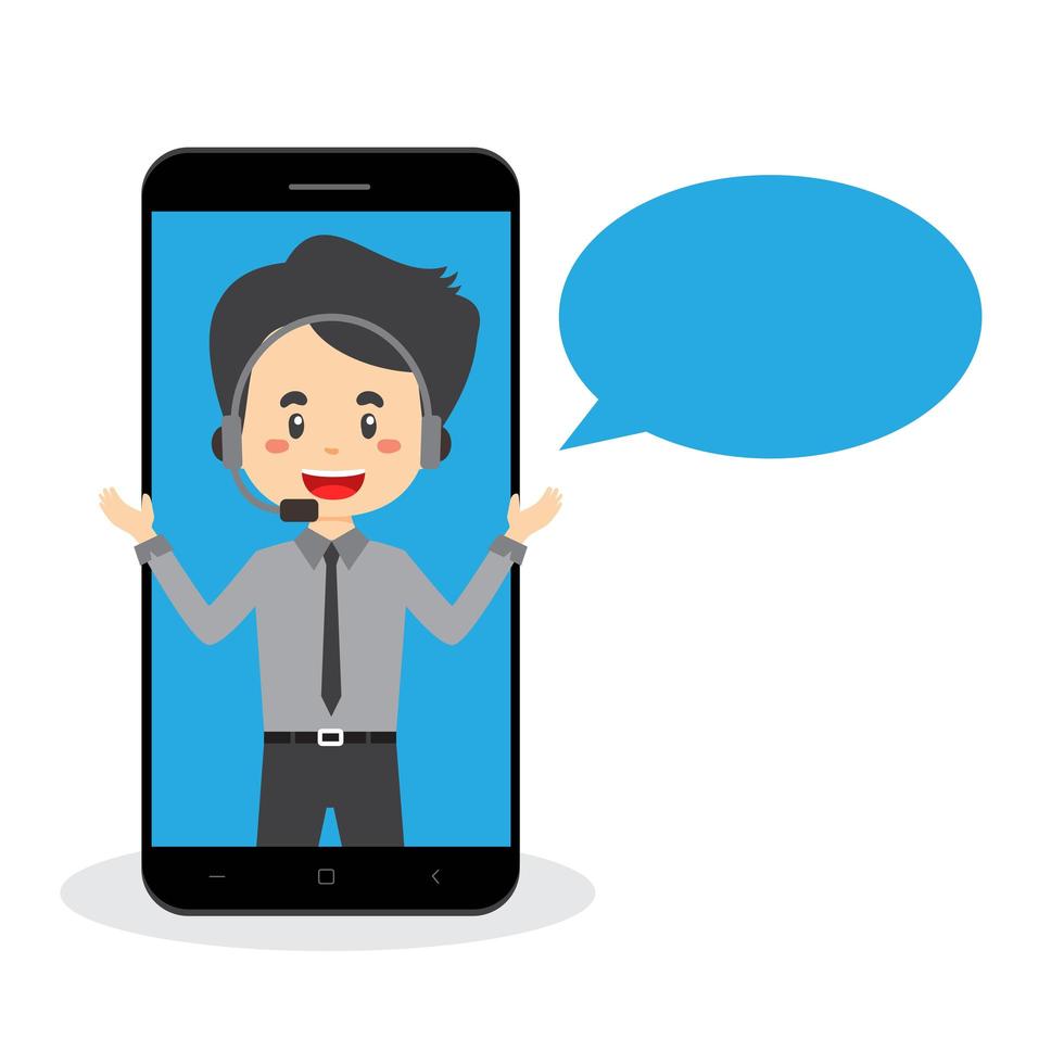 Call Center Cartoon Man On Smartphone Screen Vector Art At Vecteezy Call Center Cartoon Man On Smartphone Screen Vector Art At Vecteezy