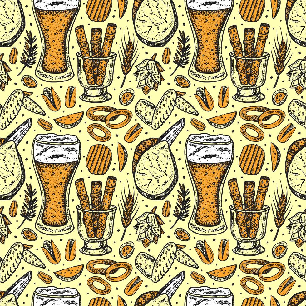 Oktoberfest seamless pattern, texture vector